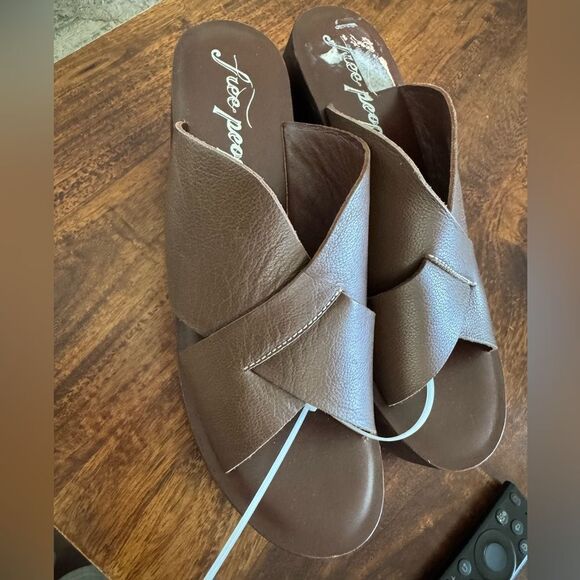 Free People Kora Platform Clogs Chunky Wooden Platform Leather upper - Picture 7 of 9